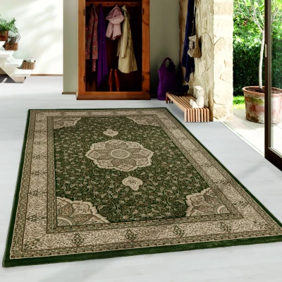 Afbeelding van Isfahan Oosters Klassiek Laagpolig Vloerkleed Groen 300x400 cm