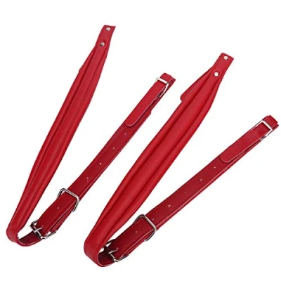 Afbeelding van Accordeon Schouderbanden, 1 Paar Verstelbare Verdikte Pu Lederen Schouderriemen 83 110cm/32.67 43.31inch Zachte Slijtvaste Accordeonriemen voor 16 120 Bas Accordeons(rood)
