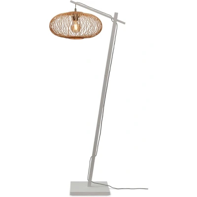 Afbeelding van Good&amp;Mojo Vloerlamp Cango Bamboe Ellips Small Wit Naturel 62x40x150cm