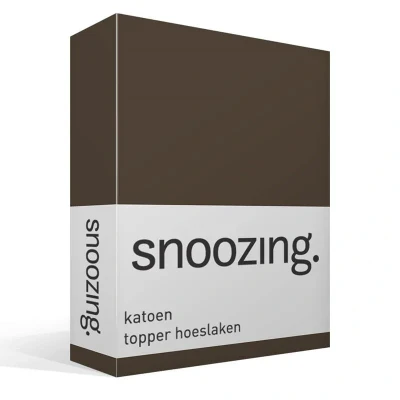 Afbeelding van Snoozing Katoen Topper Hoeslaken Tweepersoons 140x220 cm Bruin