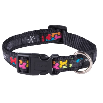 Afbeelding van Rogz Scooter Halsband Bone Hondenhalsband Zwart Multi Color Medium