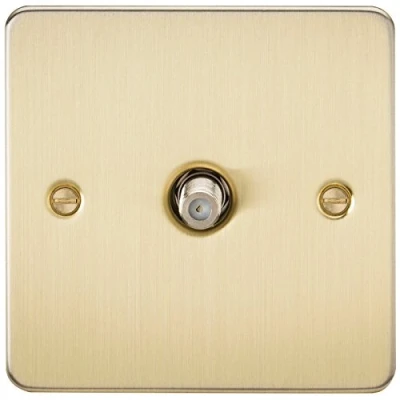 Afbeelding van Knightsbridge FP0150BB Geborsteld Messing FPAV0150BB Platte Plaat 1G Sat TV Outlet (niet geïsoleerd)