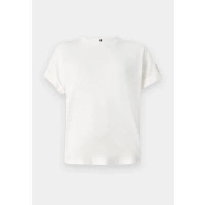 Afbeelding van Tommy Hilfiger GOLD Button TEE Tshirt print, Dames, Maat: XXS, Ivory silk