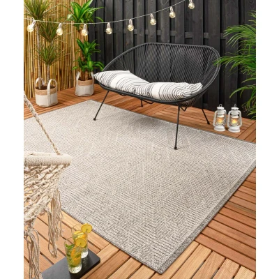 Afbeelding van Buitenkleed Macramé Crème/lichtgrijs 66x230 Cm