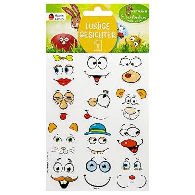Afbeelding van Heitmann Eierfarben Sticker Grappige Gezichten, 10 g, 1007803