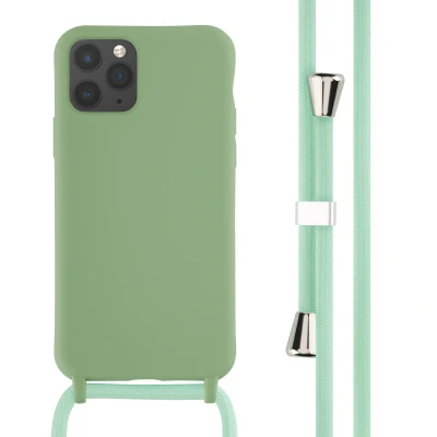 Afbeelding van Apple iPhone 11 Pro Hoesje Siliconen en TPU (zacht) iMoshion Softcase/Koordhoesje/Backcover Groen Telefoonhoesje