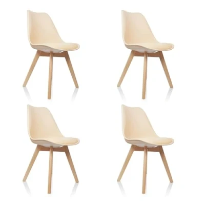 Afbeelding van SCANDI 4 stuks per pakket Shell stoel Beige