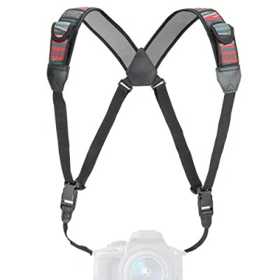 Afbeelding van USA Gear DSLR camerariem borstharnas met zuidwesten neopreen patroon en accessoirezakken compatibel Canon, Nikon, Fujifilm, Sony More Point &amp; Shoot, spiegelloze camera&#039;s
