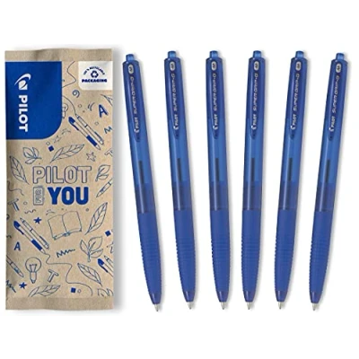 Afbeelding van PILOT Super Grip G, balpen, set van 6 in M (blauw)
