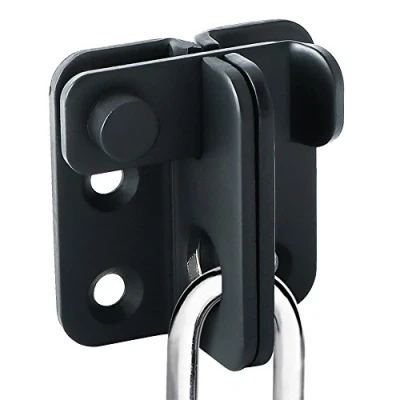 Afbeelding van SAYAYO Flip Latch Hasp Roestvrij Staal Deurslot Klein Slot met Gat Voor Hangslot Veiligheidsdeurslot Deur, Raam, Kast en Tuin, Matzwarte Afwerking, EMS3001 B