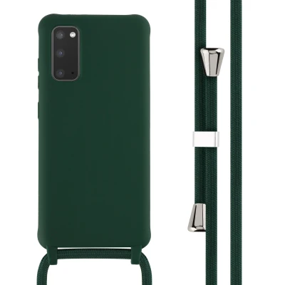 Afbeelding van Samsung Galaxy S20 Hoesje Siliconen en TPU (zacht) iMoshion Softcase/Koordhoesje/Backcover Donkergroen Telefoonhoesje
