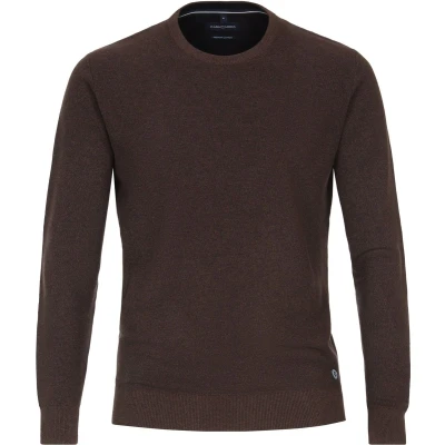 Afbeelding van Casa Moda Pullover O Hals Melange Geel maat XL Heren met Regular fit Pasvorm Katoen Suitable Herenkleding