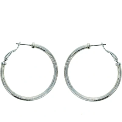 Afbeelding van Behave Oorringen zilver kleur 4cm