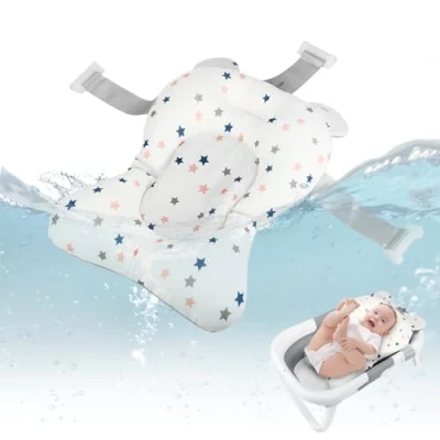 Afbeelding van Gowkeey babybadkussen, antislip, douchekussen, babybadsteunkussen, zacht, sneldrogend, verstelbaar, licht, voor baby&#039;s van 0 18 maanden