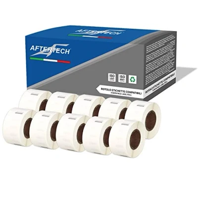 Afbeelding van Aftertech 10 x 99017 12,5 51 mm compatibele zelfklevende etiketten (220 etiketten/rol = 2200 totaal) voor Dymo LabelWriter Seiko SLP etiketteermachines S0722460