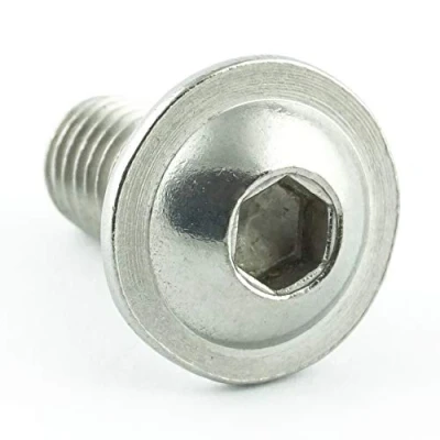 Afbeelding van Eisenwaren2000 M6 x 10 mm lenskopschroeven met binnenzeskant en flens (100 stuks) ISO 7380 platte kop tailleband schroefdraadschroeven roestvrij staal A2 V2A