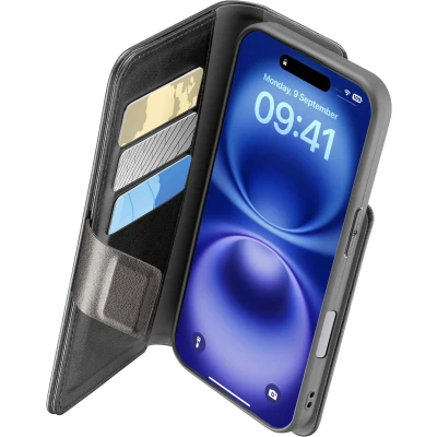 Afbeelding van Cellularline Book Agenda Telefoonhoesje Voor Apple Iphone 16 Plus Zwart