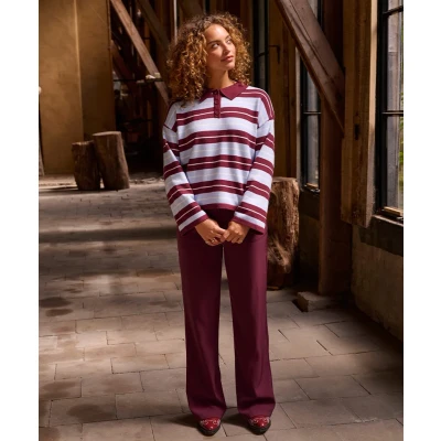 Afbeelding van Ydence straight regular waist pantalon donkerrood