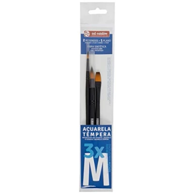 Afbeelding van Talens ArtCreation 3 delige penseelset voor aquarel en tempera kleuren (2 ronde 1 plat)