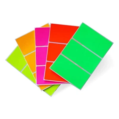 Afbeelding van Bewegende stickers (102 mm x 51 mm) kleurcoderingslabels in 5 verschillende neonkleuren 10 cm 30 stuks van Royal Green