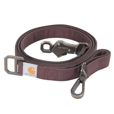 Afbeelding van Carhartt Duurzame nylon riem voor honden, reflecterende naden meer zichtbaarheid, diepe wijn, maat L