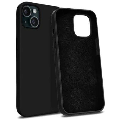 Afbeelding van MyGadget Beschermhoesje voor Apple iPhone 15, van stevige siliconen, met microvezelvoering, schokbestendig en beschermend, zwart