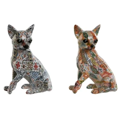 Afbeelding van Decoratieve figuren Home ESPRIT Multicolour Hond Mediterrane 12 x 10 16 cm (2 Stuks)