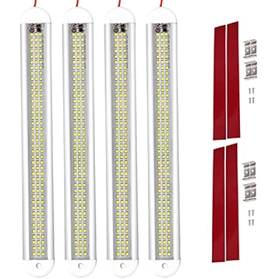 Afbeelding van Intckwan 120 Led Car Interior Light, 12 Volt Lamp Motorhome, 12v Bar met Schakelaar en 2 Verlengsnoeren, voor Auto Van Bus Caravan Boot Motorhome Keuken Badkamer Truck (4 stuk)