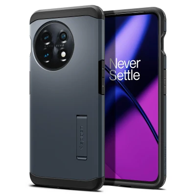 Afbeelding van OnePlus 11 Hoesje Kunststof Spigen Hardcase/Backcover Grijs Telefoonhoesje Shockproof/Valbescherming