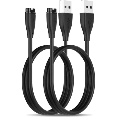 Afbeelding van 2 Pack Garmin oplaadkabel m Compatibel met Fenix, Forerunner, Approach, Quatix, Vivoactive, Vivomove, Instinct, Venu USB oplader Zwart