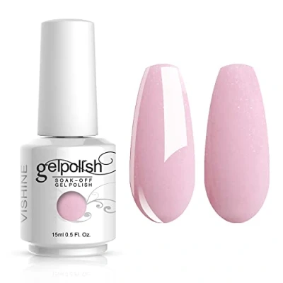 Afbeelding van Vishine Nagellak, semi permanent, gel, UV, LED, soak off, manicure, parelroze (1327)