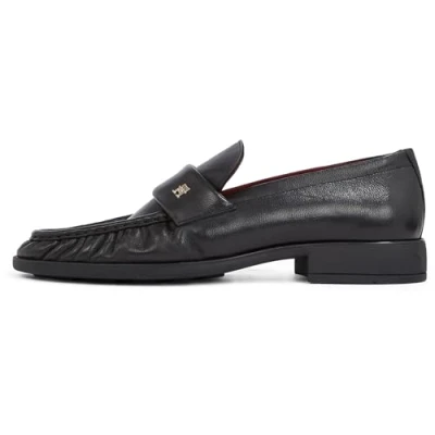 Afbeelding van Tommy Hilfiger Loafer Pleated TOE Instappers, Dames, Maat: 39, Black Leer