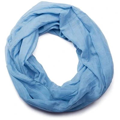 Afbeelding van styleBREAKER lichte unikleurige lussen sjaal, zijdezacht, uniseks 01016076, Kleur:Blauw