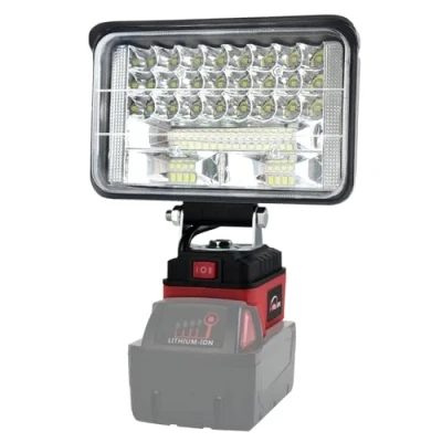 Afbeelding van AUTOJARE Acculamp voor Milwaukee M18, 18 V, 5 inch, draadloze led werklamp, 5200 lm, draagbare spot, bouwplaatslamp autoreparatie, thuisverlichting, camping, vissen (geen accu)