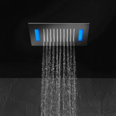 Afbeelding van HotBath Mate inbouwhoofddouche vierkant 30x30cm met LED verlichting Chroom