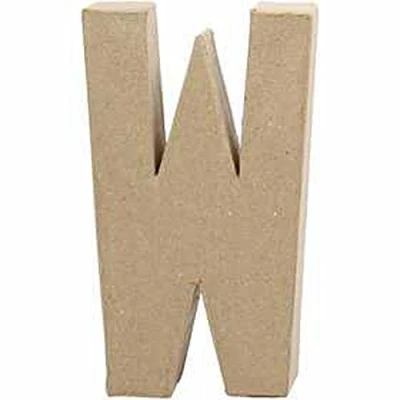 Afbeelding van Creotime papier mâché letter W 20,5 cm