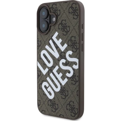 Afbeelding van GUESS, Beschermhoes Geschikt voor Apple iPhone 16 MagSafe Model 4G, Bruin