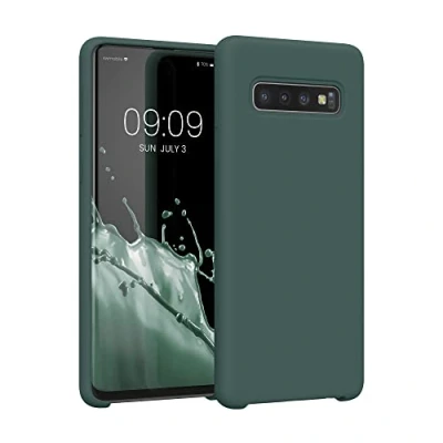 Afbeelding van kwmobile telefoonhoesje compatibel met Samsung Galaxy S10 hoesje Zachte case voor smartphone Back cover in mosgroen