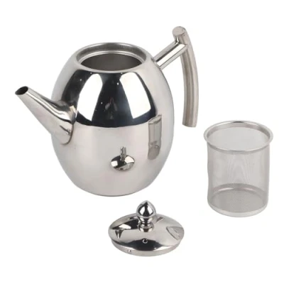 Afbeelding van RVS theepot koffiepot waterkoker met filter grote capaciteit, 1L / 1.5L (1L 1000ml)
