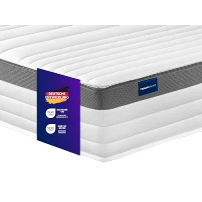 Afbeelding van Traumnacht Premium 7 zone 500 pocketveringmatras, hardheid 2 (H2), 100 x 200 cm, Öko Tex gecertificeerd, geproduceerd volgens Duitse kwaliteitsstandaard