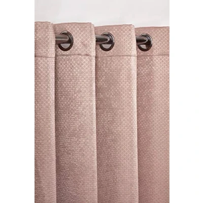 Afbeelding van Emma Barclay Ambiance Thermische Verduisterende Gordijnen Met Ringen 3D Reliëf Reflecterend Omgekeerd Weefsel in Blush Roze Breedte 168 x 183 cm (168 cm)
