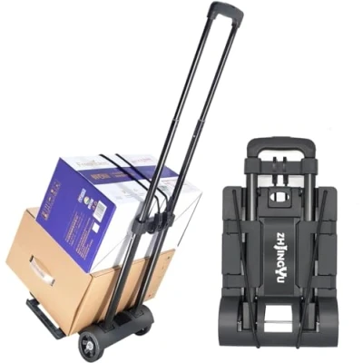 Afbeelding van Mini Steekwagen Opvouwbare Trolley Bagageafhandeling Met Wielen Nut Draagbaar Gemakkelijk Uitbreidbaar Groot Chassis
