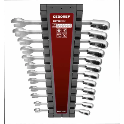 Afbeelding van Gedore Ringratel steeksleutelset Met klemfunctie 8 19 mm 12 delig 3301085