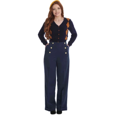 Afbeelding van Banned Adventures Ahead Button Wijde broek XL Blauw