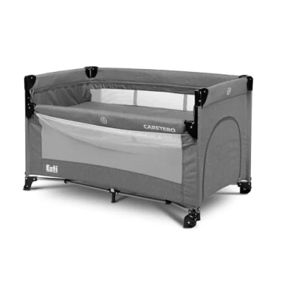 Afbeelding van CARETERO Esti reiswieg met matras 120x60 cm opvouwbaar reiswiegje voor baby&#039;s tot 15 kg vanaf geboorte 4 jaar incl. transporttas Grafiet