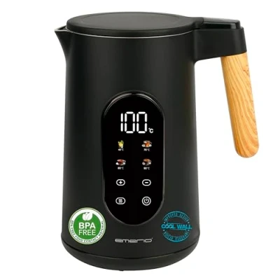 Afbeelding van EMERIO WK 132230 digitale waterkoker met RVS binnenkant 2200 Watt, 1.7 Liter, oververhittingsbeveiliging, droogkookbeveiliging en anti slipvoetjes