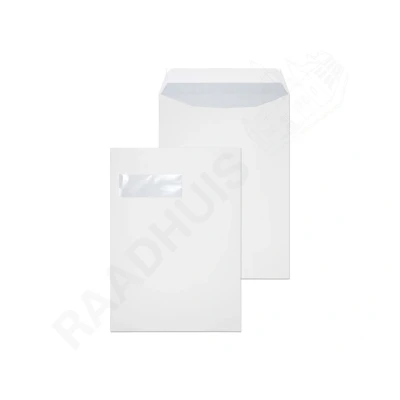 Afbeelding van Raadhuis akte envelop 229x324mm C4 wit plakstrip venster links 25 stuks RD 303590