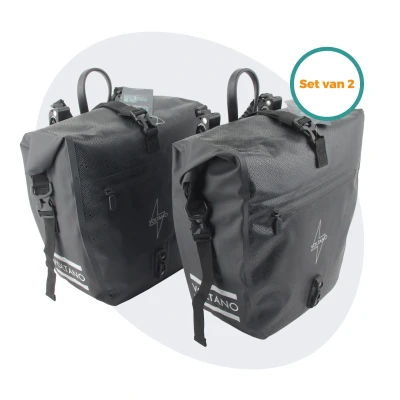 Afbeelding van Voltano Enkele Fietstas Set E bike Zwart 46 Liter
