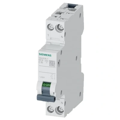 Afbeelding van Siemens circuit breaker 230v 6ka 1 n pole 1mw c10 5sl60107