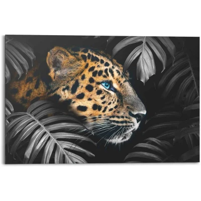 Afbeelding van Reinders! Artprint luipaard Jungle plant diermotief
